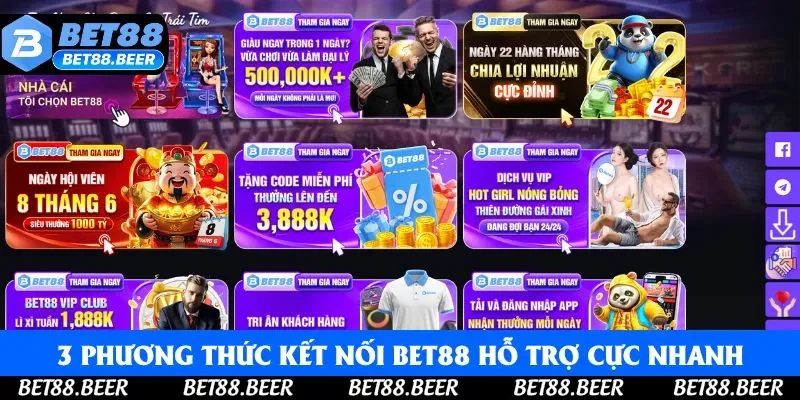 3 phương thức kết nối Bet88 hỗ trợ cực nhanh, an toàn 3 phương thức kết nối Bet88 hỗ trợ cực nhanh, an toàn